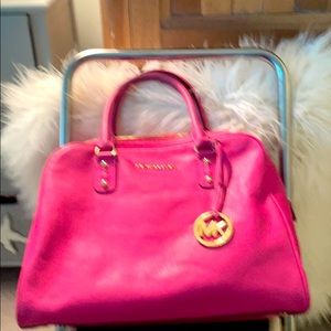 Hot Pink Michael Kors leather handbag